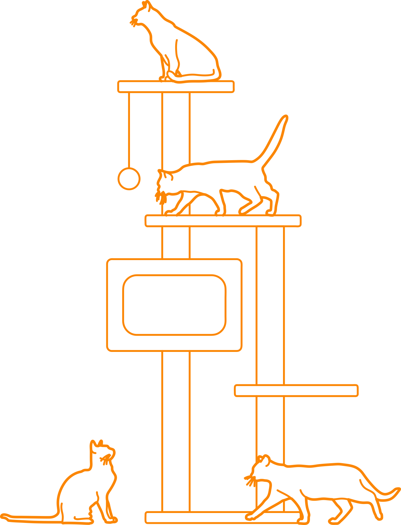 Animals Cats Post Tower Tracing Svg Vector Free Vectors